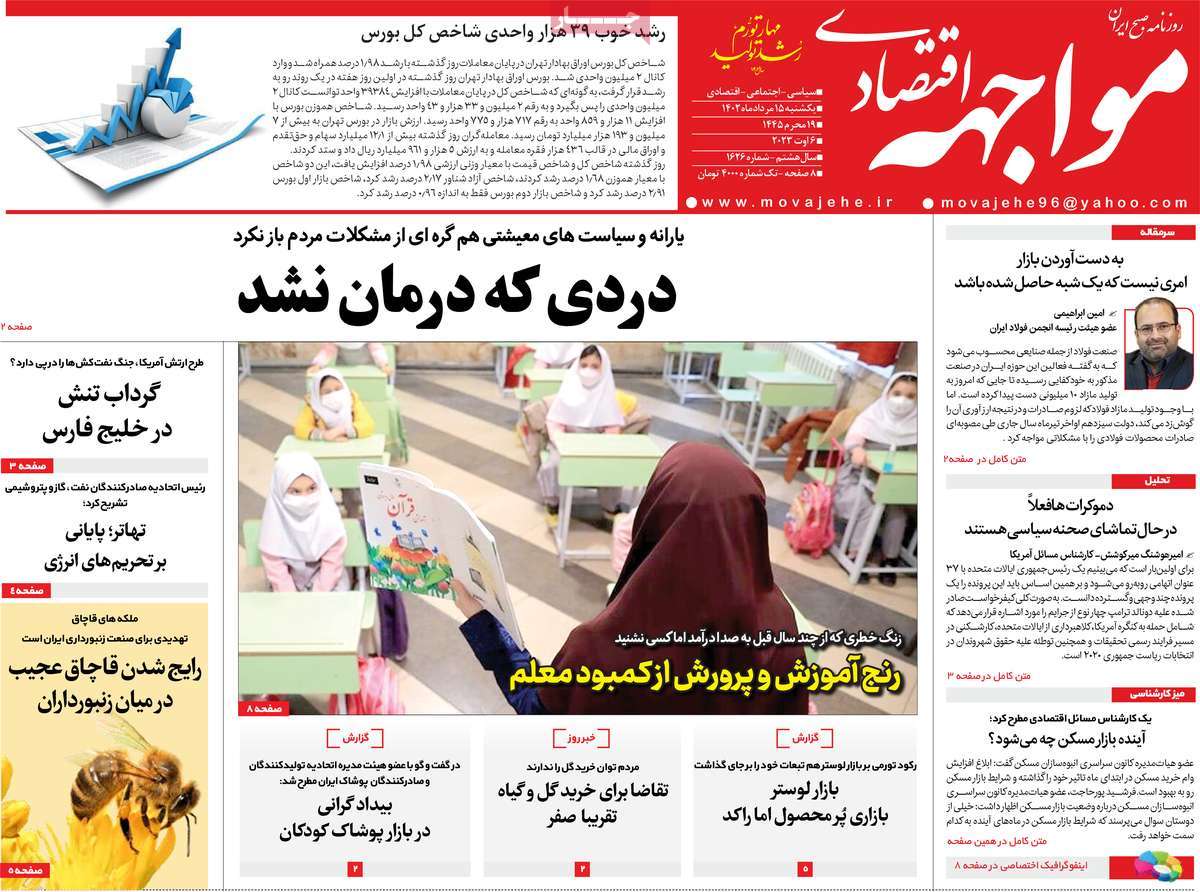 روزنامه های امروز مورخ 15-05-1402 20