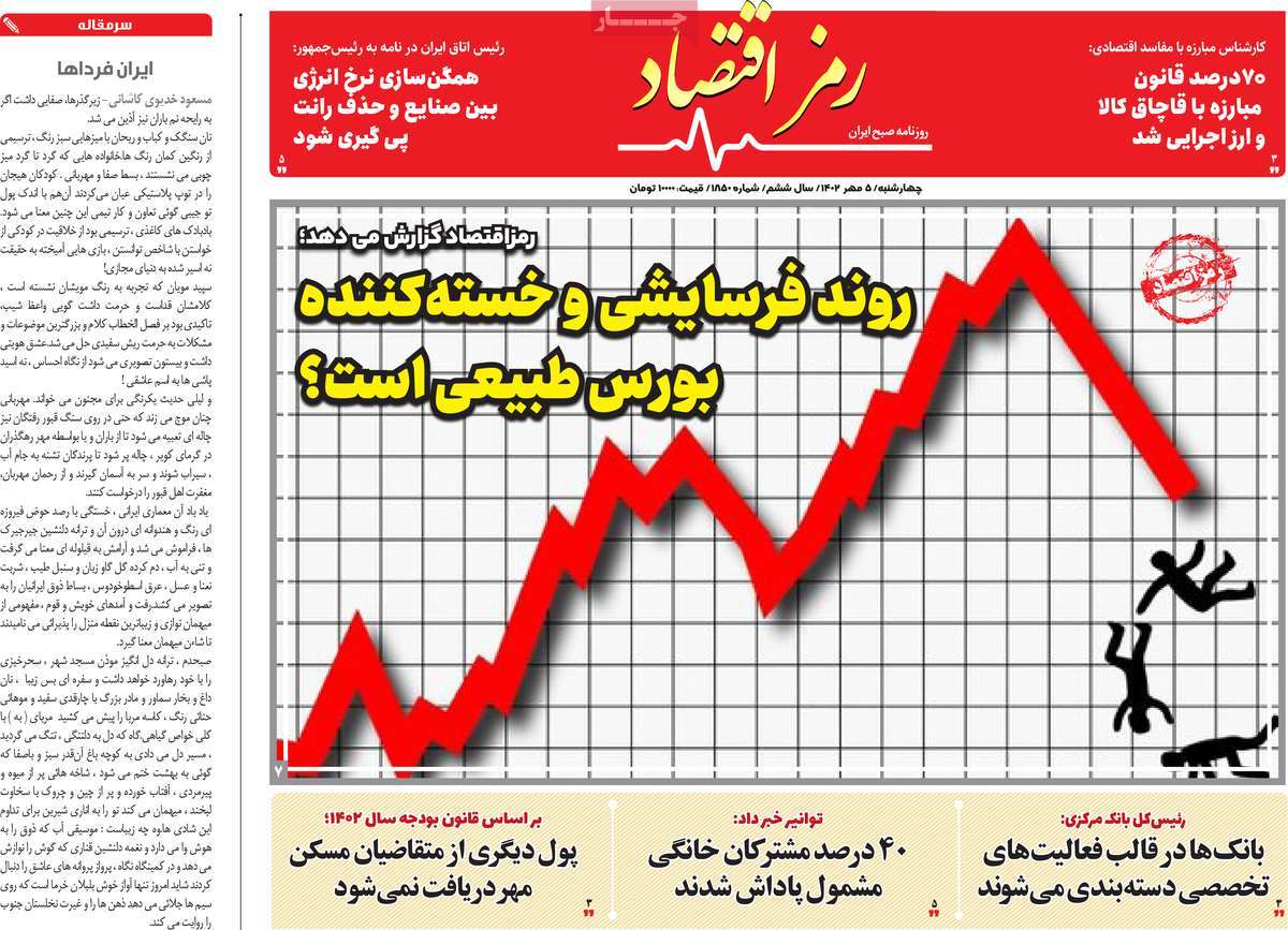 روزنامه های روز چهارشنبه مورخ 05-07-1402 5