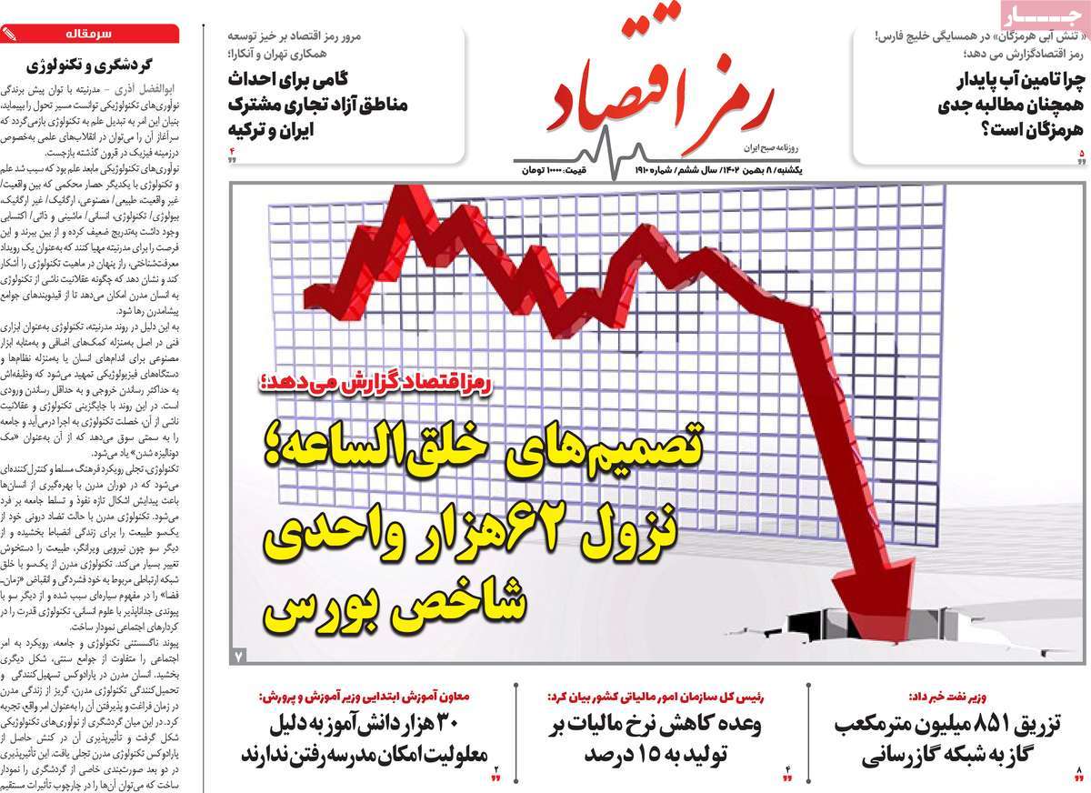 روزنامه های روز یکشنبه مورخ 08-11-1402 4